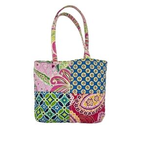 Vera Bradley Lil Patchwork Tote Limited Edition Multi-color Print Floral Small